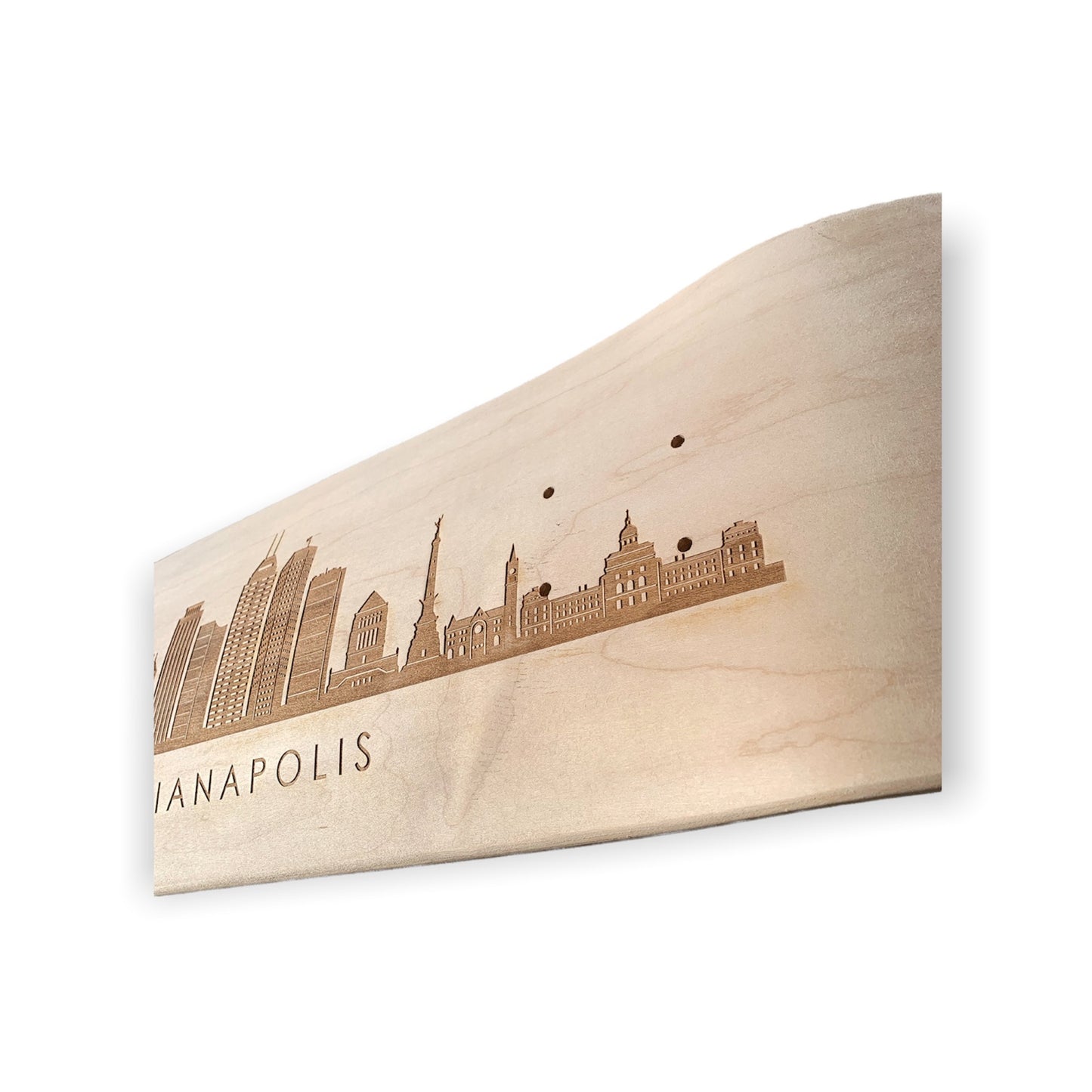Indianapolis Skyline Skateboard Deck (laser-engraved)