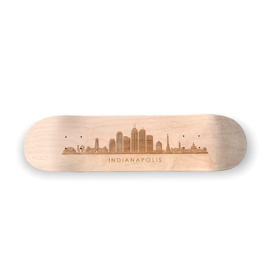 Indianapolis Skyline Skateboard Deck (laser-engraved)